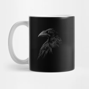 Mystical black raven illustration crow artwork Mug